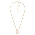 Wholesale square Stone Pendant Necklace single cushion cut cabochon stone set fr