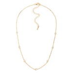 Wholesale dainty Crystal Station Necklace tiny sparkling crystals set along fine