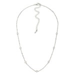 Wholesale dainty Crystal Station Necklace tiny sparkling crystals set along fine
