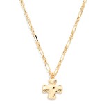 Wholesale molten Cross Pendant Necklace puffy organic cross pendant has hand for