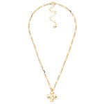 Wholesale molten Cross Pendant Necklace puffy organic cross pendant has hand for