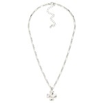 Wholesale molten Cross Pendant Necklace puffy organic cross pendant has hand for
