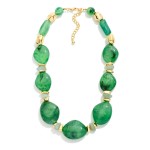 Wholesale chunky Resin Statement Necklace graduated organic beads glossy marbled