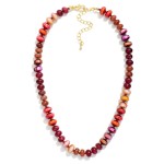 Wholesale faceted Crystal Rondelle Necklace strung glass beads mixed iridescent