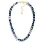 Wholesale faceted Crystal Rondelle Necklace strung glass beads mixed iridescent
