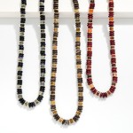Wholesale disc Bead Necklace strung glossy stacked rondelle beads polished metal
