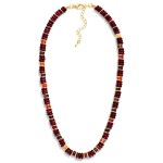 Wholesale disc Bead Necklace strung glossy stacked rondelle beads polished metal