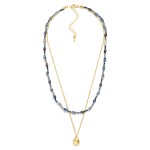 Wholesale layered Bead Chain Necklace combining strand petite stone beads fine c
