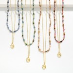 Wholesale layered Bead Chain Necklace combining strand petite stone beads fine c
