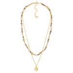 Wholesale layered Bead Chain Necklace combining strand petite stone beads fine c