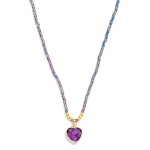 Wholesale seed Bead Heart Pendant Necklace twisted strand tiny glass seed beads