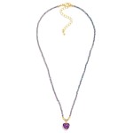 Wholesale seed Bead Heart Pendant Necklace twisted strand tiny glass seed beads