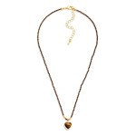 Wholesale seed Bead Heart Pendant Necklace twisted strand tiny glass seed beads