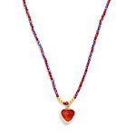 Wholesale seed Bead Heart Pendant Necklace twisted strand tiny glass seed beads