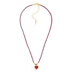 Wholesale seed Bead Heart Pendant Necklace twisted strand tiny glass seed beads