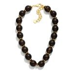 Wholesale chunky Marbled Bead Necklace oversized round beads swirled glossy fini