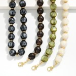 Wholesale chunky Marbled Bead Necklace oversized round beads swirled glossy fini