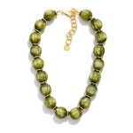 Wholesale chunky Marbled Bead Necklace oversized round beads swirled glossy fini