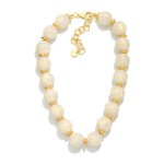 Wholesale chunky Marbled Bead Necklace oversized round beads swirled glossy fini