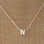 Wholesale dainty necklace initial charm letter charm