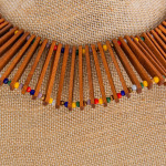 Wholesale short wooden necklace some beaded details