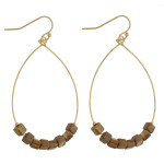 Wholesale metal teardrop earrings picture jasper natural stone beaded details