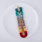 Wholesale gold fishhook earring fanned tassel