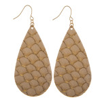 Wholesale long genuine leather drop earring scale details Approximate