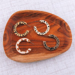 Wholesale faux fur genuine leather cheetah print hoop earrings diameter