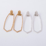 Wholesale metal rectangular earrings lightly hammered