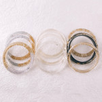 Wholesale bracelet set three resin inspired bracelets iridescent accents diamete