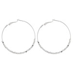 Wholesale dainty silver hoop earrings silver beaded accents diameter
