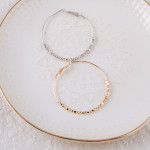 Wholesale dainty silver hoop earrings silver beaded accents diameter