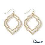 Wholesale lotus inspired double metal earrings