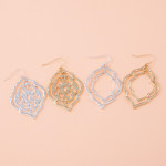 Wholesale lotus inspired double metal earrings