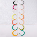 Wholesale metal hoop earrings double sided enamel details stud post diameter