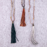 Wholesale long iridescent beaded necklace tassel pendant Pendant overall