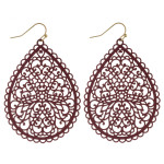 Wholesale long filigree inspired teardrop earrings