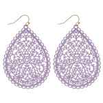 Wholesale long filigree inspired teardrop earrings