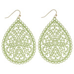 Wholesale long filigree inspired teardrop earrings