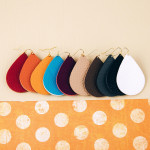 Wholesale faux leather teardrop earrings