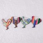 Wholesale floral paisley rooster laster cut wood earrings