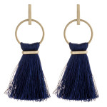 Wholesale fan tassel bar stud open circle dangle earrings