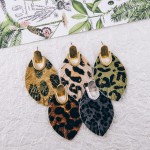 Wholesale leopard print faux fur feather drop earrings