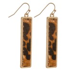 Wholesale faux fur leopard print bar earrings