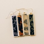 Wholesale faux fur leopard print bar earrings