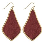 Wholesale cowhide encased arabesque drop earrings