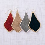 Wholesale cowhide encased arabesque drop earrings