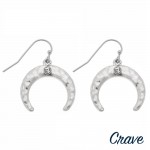 Wholesale hammered crescent rhinestone dangle earrings diameter