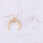 Wholesale hammered crescent rhinestone dangle earrings diameter